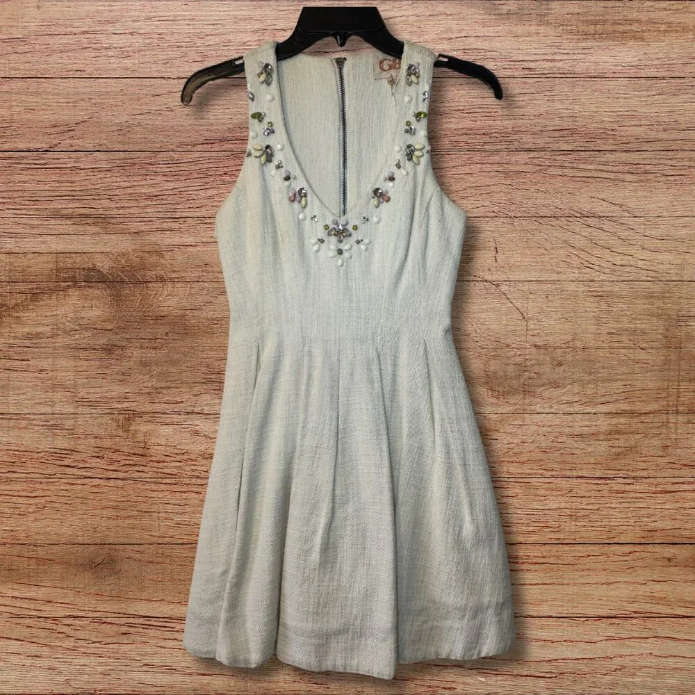 Gorgeous GB Beaded Fit & Flare Dress - Ivory XS - Picture 1 of 6